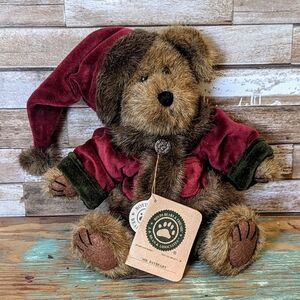 Boyds Bears Mr Baybeary 917314 Burgundy Santa Suit Plush Teddy Bear